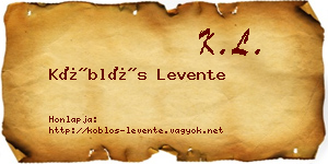 Köblös Levente névjegykártya