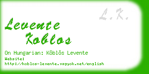 levente koblos business card